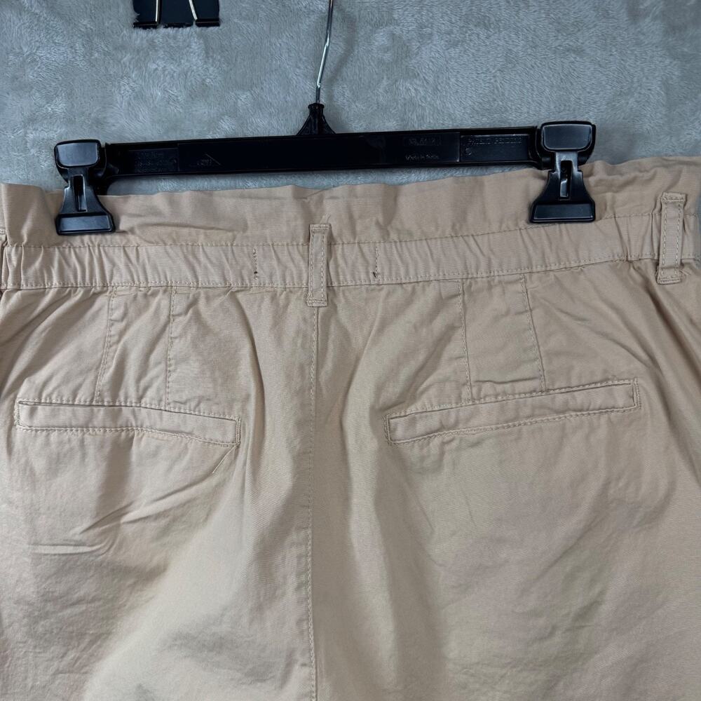 Sanctuary Womens Short 30 Tan Elastic Waist Poplin Cuffed Casual Pockets Stretch - Picture 3 of 11